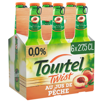 Image de Bière aromatisée pêche sans alcool TOURTEL TWIST, 0,0° - Bouteilles
