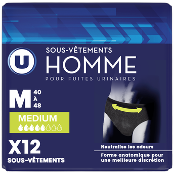 Image de U
Sous-vêtements incontinence homme médium