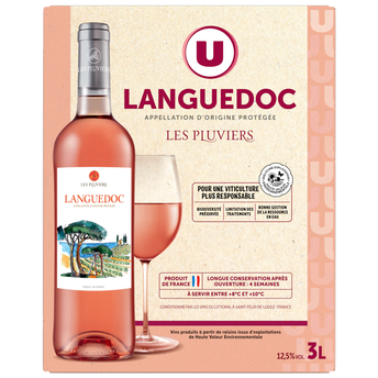 Image de U
Vin rosé Languedoc AOP, Vin rosé, Gris Les Pluviers - Fontaine à vin