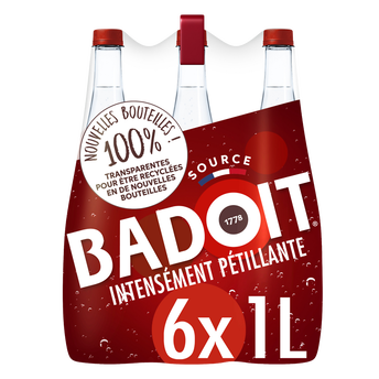 Image de Eau gazeuse minérale naturelle intensement pétillante BADOIT ROUGE