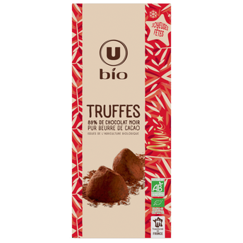 Image de U BIO
Truffes 89% chocolat noir pur beurre cacao , Boîte de
