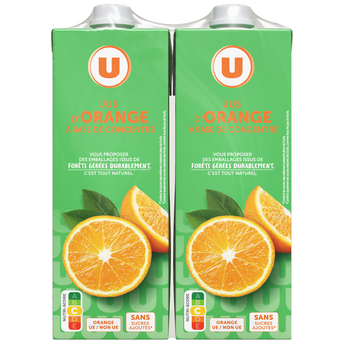 Image de U
Jus à base de concentré orange,  4 briques de