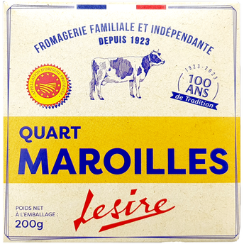 Image de Quart maroilles lait pasteurisé 25%mg AOP LESIRE