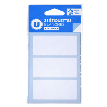 Image de U
Etiquettes autocollantes 34x75mm x21