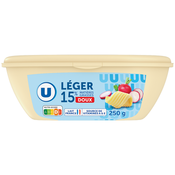 Image de U
Matière grasse laitière légère doux  15%MG, en barquette de