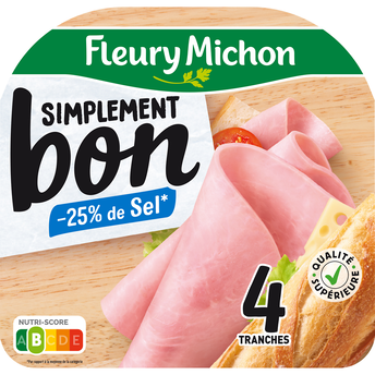 Image de Jambon Simplement Bon -25% de sel FLEURY MICHON, 4 tranches