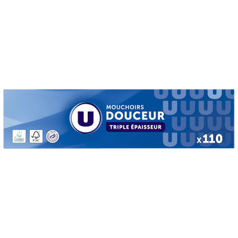 Image de U
Mouchoirs blanc 3 plis Boite de 110