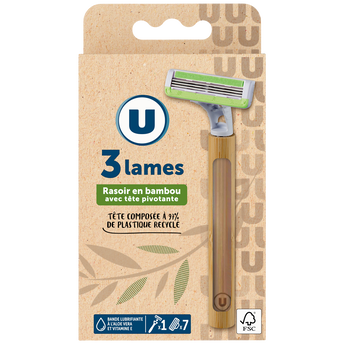 Image de U
Rasoir hybride 3 lames bambou masculin