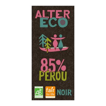 Image de Chocolat noir 85% absolu Bio Pérou ALTER ECO tablette