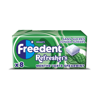 Image de Chewing gum sans sucre menthe verte FREEDENT Refreshers, 8 dragées