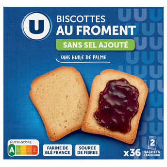 Image de U
Biscottes très pauvre en sel  x36
