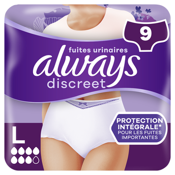 Image de Culottes pour fuites urinaires 6 drops ALWAYS DISCREET L