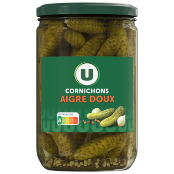 Image de U
Cornichons aigre doux bocal 37cl