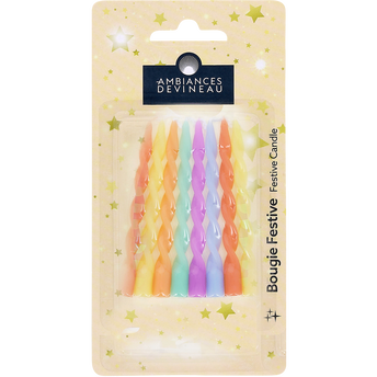 Image de Bougie twistée pastelle x8