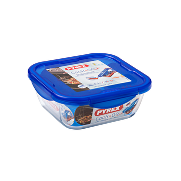 Pyrex Boîte Carrée Pyrex Cook&go, 1,9l, 21x21cm, En Verre