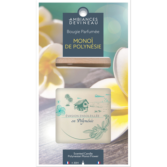 Image de Bougie parfumée avec couvercle bambou - Monoï de