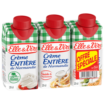 Elle & Vire Elle&vire Crème Entière 30%mg - 3x20cl