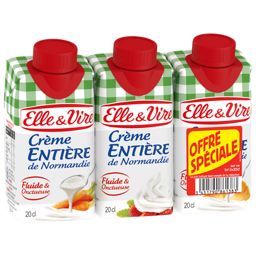 Elle & Vire Elle&vire Crème Entière 30%mg - 3x20cl
