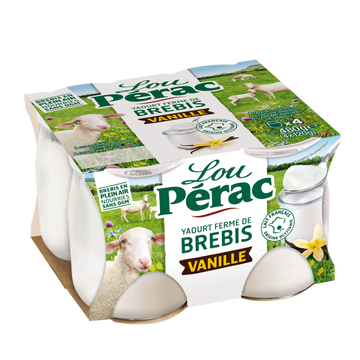 Lou Pérac Yaourts Ferme De Brebis Vanille Lou Perac - 4 Pots De 120g