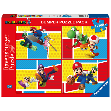 RAVENSBURGER - Puzzle Super Mario 4x100 pièces - Dès 5 ans - Super