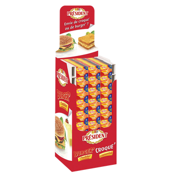Image de Fromage fondu burger Emmental Cheddar  PRESIDENT x12