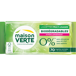 Lingettes Multi Usages Biodegradables Maison Verte X70 Super U Hyper U U Express