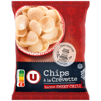 Image de U
Chips aux crevettes saveur sweet chili sachet de