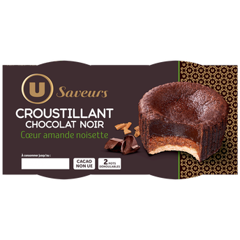 Image de U SAVEURS
Croustillant au chocolat noir et coeur amandes noisettes