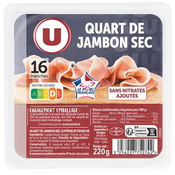 Image de U
Quart de Jambon sec - x16 tranches