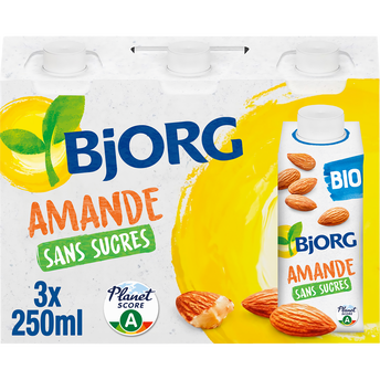 Image de Boisson lait d'amande sans sucres bio BJORG, brique