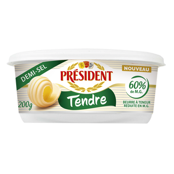 Image de Beurre tendre demi-sel 60%mg PRESIDENT
