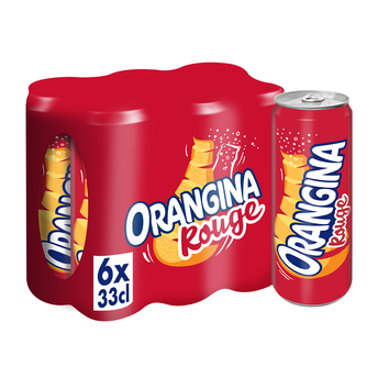 Image de Soda à l'orange sanguine ORANGINA ROUGE - le pack de 6 canettes de