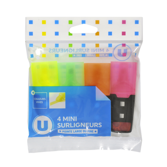 Image de U
Mini surligneur encre liquide x4 coloris