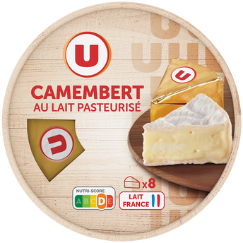 Image de U
Camembert au lait pasteurisé 20% de MG, 8 portions