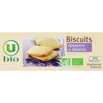 Image de U BIO
Biscuits bio épeautre et sésames paquet de