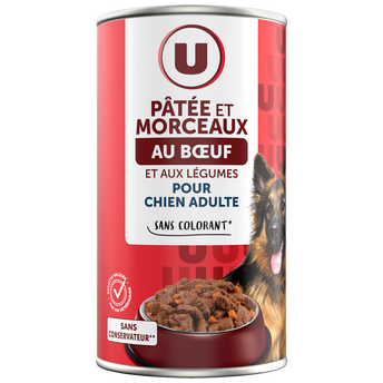Image de U
Boîte pour chien Pâtée et morceaux boeuf et légumes, Boîte