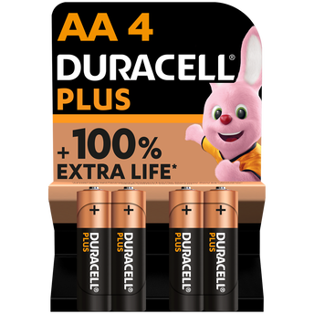 Image de Pile DURACELL, Plus 100%, LR6 AA, 4
