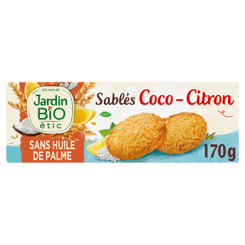 Image de Biscuits Sablés à la noix coco et au citron bio JARDIN BIO