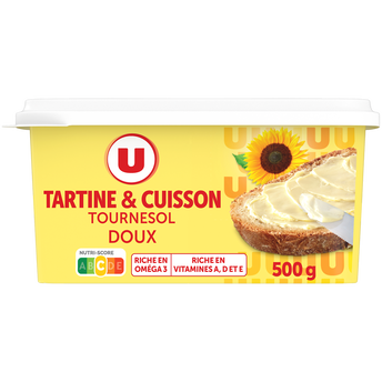 Image de U
Margarine allégée au tournesol 60%MG, barquette