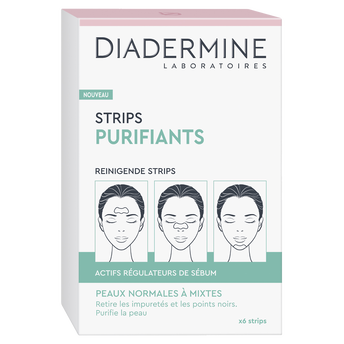 Image de Strips purifiants pour peaux normales et mixtes Demo Fraîcheur DIADERMINE, boite de