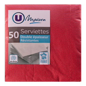 Image de U MAISON
Serviette Tex Touch en ouate 25x24cm rouge