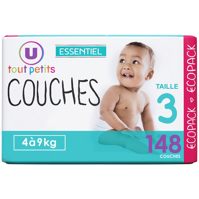 Couches-Culottes bébé tailles 4 8-15kg X22 - Super U, Hyper U, U