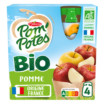 Image de Compotes Gourdes BIO Pomme Nature POM'POTES