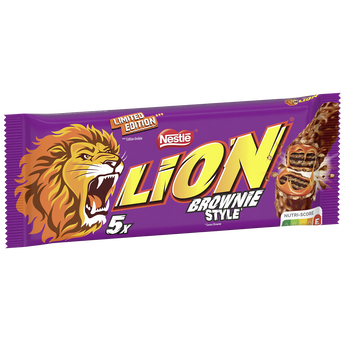 Image de Barres de chocolat au lait brownie LION - 5 barres de