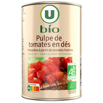 Image de U BIO
Pulpe de tomates en dés - Boîte