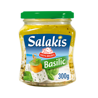 Image de Dés de fromage de brebis au basilic SALAKIS - 300gLAKIS, 25,8% de MG, bocal de