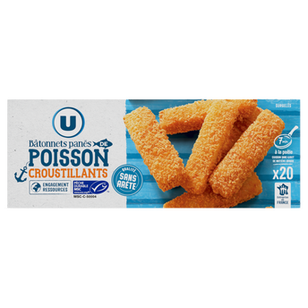Image de U
Bâtonnets de poisson blanc croustillant 20 unités