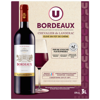 Image de U
Vin Rouge Bordeaux AOP rouge Fût de Chêne Chevalier de Landerac U