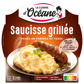 Image de Saucisse grillée et purée de pomme de terre LA CUISINE D'OCEANE