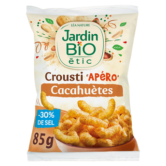 Image de Biscuit apéritif Crousti apéro cacahuètes -30% de sel bio JARDIN BIO ETIC, sachet